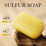 1/2pcs SADOER Sulfur Mite Removing Facial Soap Universal Handmade Soap for Body Face Wash Foam Moisturizing Facial Cleanser Beto Beauty