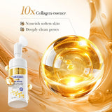 SADOER Collagen Facial Cleanser Mousse Deep Cleansing Skincare Moisturizing Firming Face Wash Foam Cleanser Skin Care Products Beto Beauty
