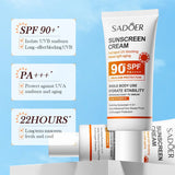 SADOER Spf 90+ Sunscreen For Face Whole Body Use Protector Solar UV Resistant Repairing Solar Blocker Facial Sunscreen Beto Beauty