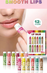 12 PCS/Gift Lip Balm Set 5g Deep Moisturizing and Long-Lasting Moisturizing Exfoliating to Create Hydrated Lips Beto Beauty