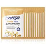 10pcs SADOER Collagen Anti Wrinkle Face Mask Moisturizing Anti Aging Repair Brightening Facial Masks Skin Care Beto Beauty