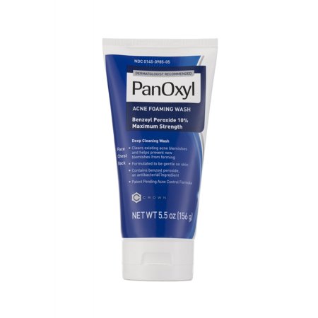 PanOxyl Acne Foaming Wash, For Face & Body, Maximum Strength, 5.5 oz (156 g)