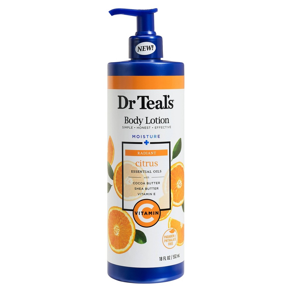 Dr. Teal's, Body Lotion, Moisture + Radiant, Citrus, 18 fl oz (532 ml)
