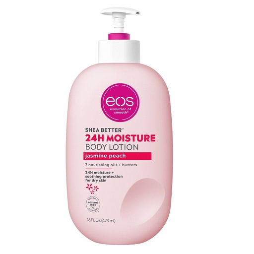[840044704843] EOS Shea Better, 24H Moisture Body Lotion, Jasmine Peach, 16 fl oz (473 ml)