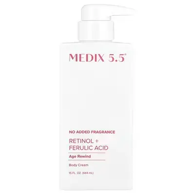[810141911062] Medix 5.5, Body Cream, Age Rewind, Retinol + Ferulic Acid, 15 fl oz (444 ml) 