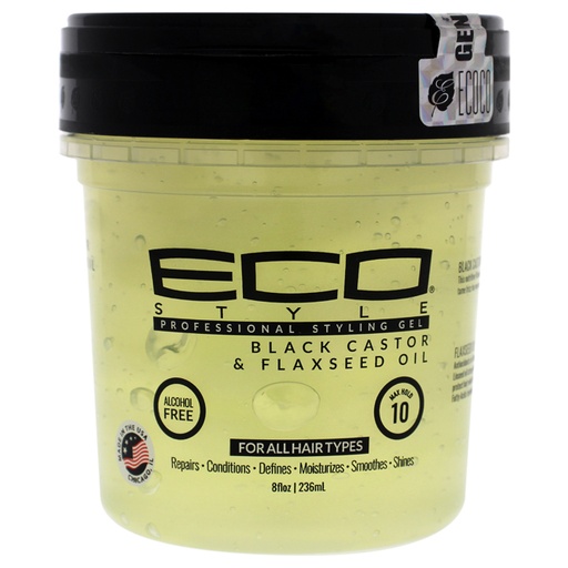 [748378004205] Eco Styler Gel Black Castor Oil & Flaxseed 8Oz